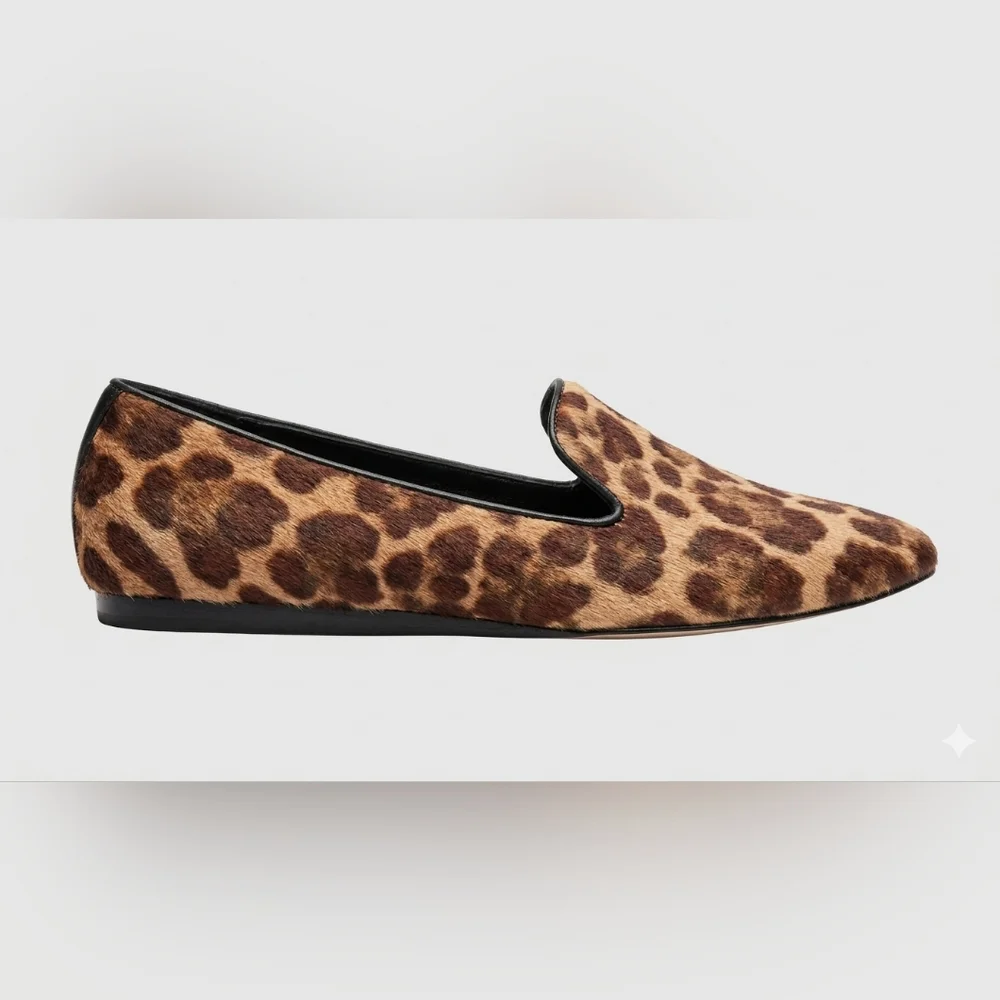 Nine West Leopard Print Pointed Toe Flats - Brown
